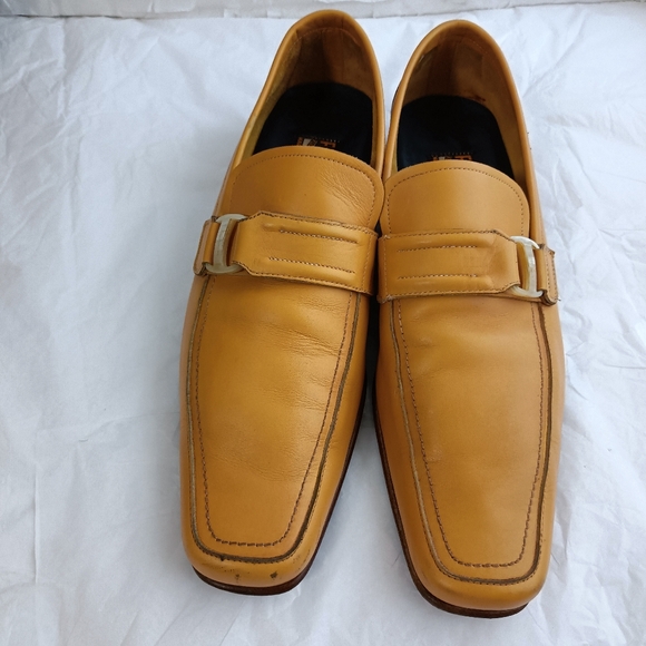 Salvatore Ferragamo men's side buckle luxury penny loafers size 8.5D